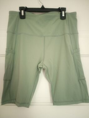 Sage Green Women's Active Shorts with Side Pockets